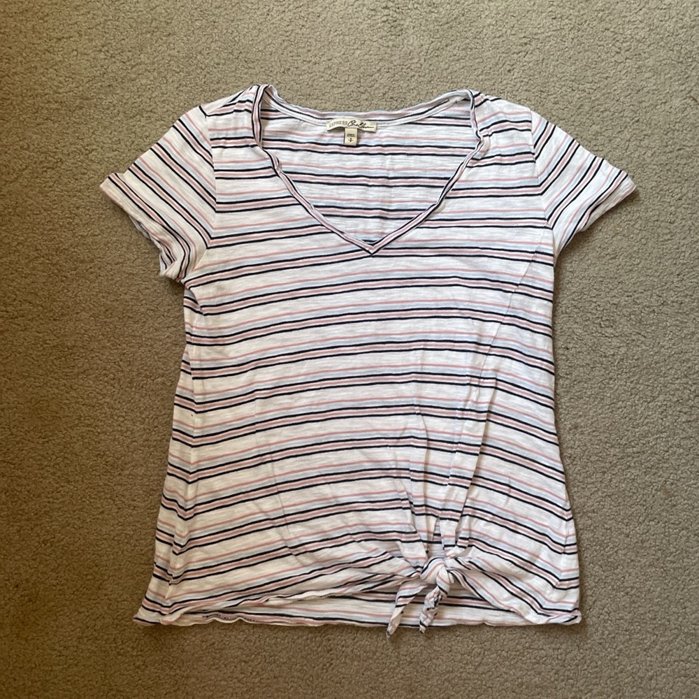 Striped blouse with tie detail